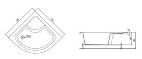 Душовий напівкруглий піддон Artel Plast Променезар 90х90 глибокий, фото 3