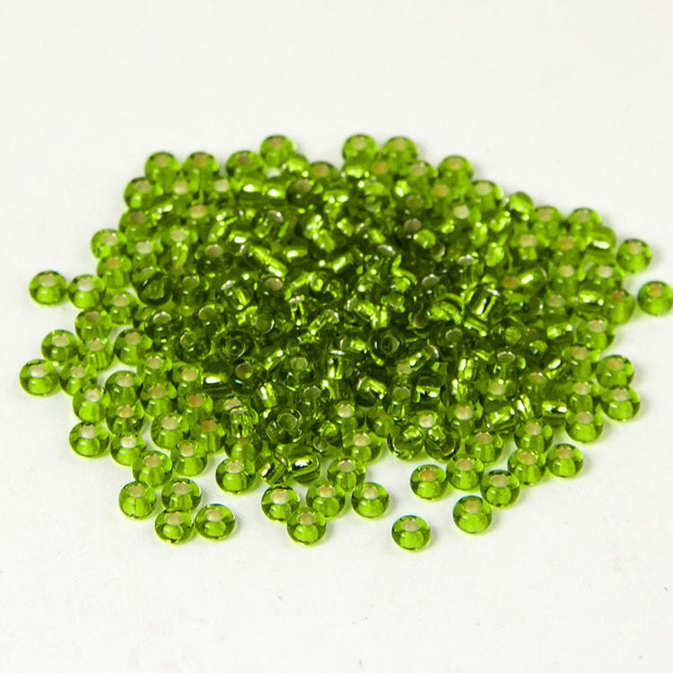 Бісер 57220 Чеський Preciosa 10/0, Прозорий зі срібною смугою TSL, Зелений, Круглий, 50 г, фото 1