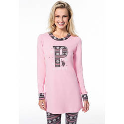 Домашній одяг U.S. Polo Assn - Піжама жіноча (длин.рукав) 15521 розовая, L