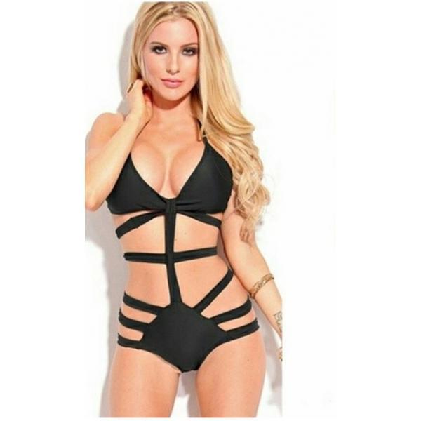 Стильний купальник монокіні з високою талією, фото 1