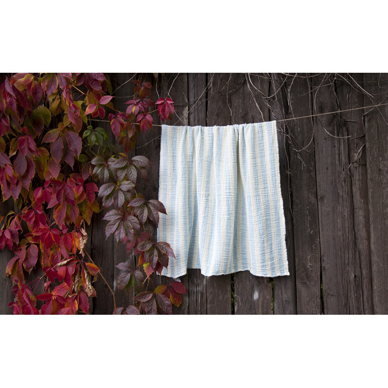 Плед-накидка Barine - Stripe Muslin mavi блакитний 77*82