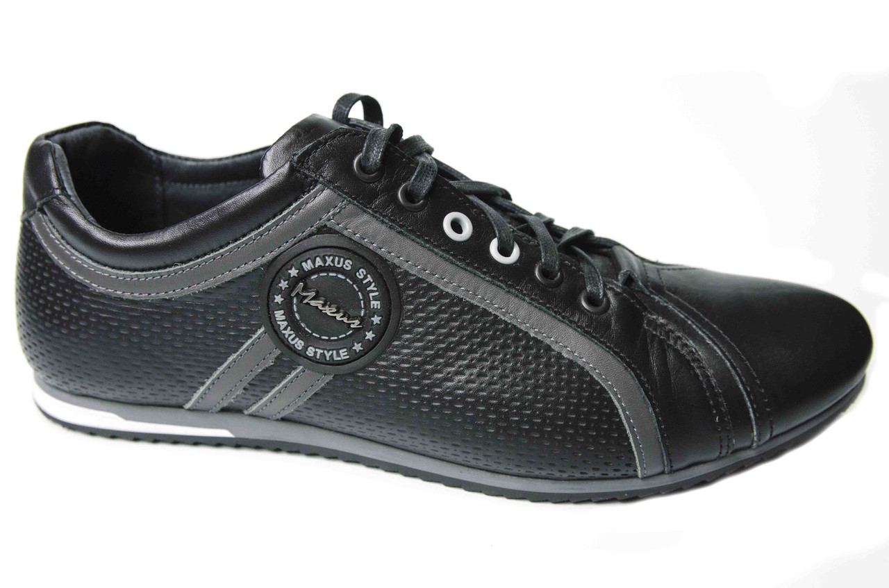 Кросівки чоловічі "Maxus". Чорні. Натуральна шкіра, фото 1