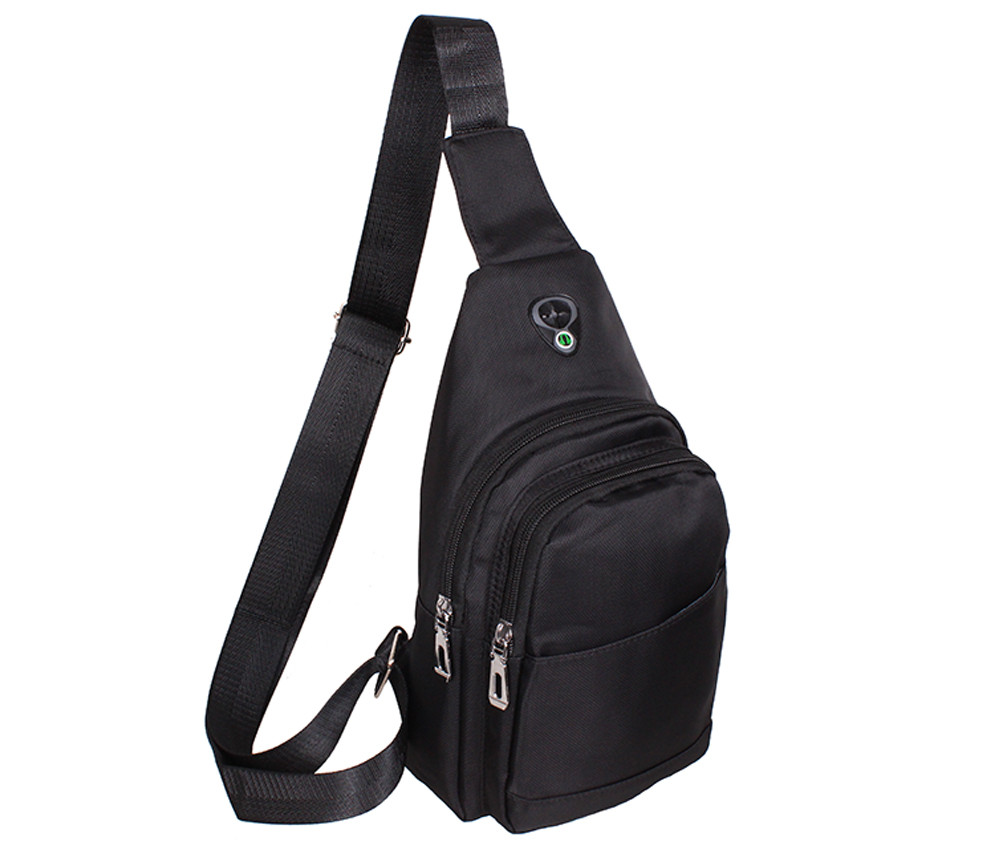 Чоловіча текстильна сумка 6070-4Black чорна, фото 1