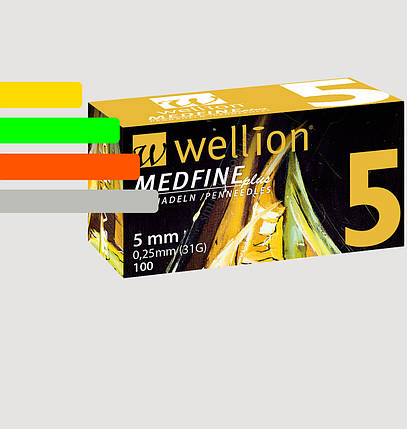 Голки інсулінові Wellion Medfine 5мм, 31G - Веллион Медфайн 5мм, фото 1