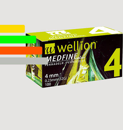 Голки інсулінові Wellion Medfine 4мм, 32G - Веллион Медфайн 4мм, фото 1