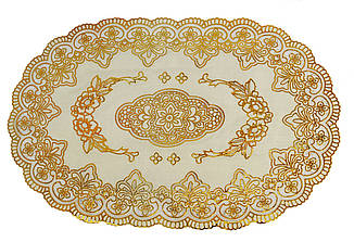 Овальна серветка з золотим декором 45х30 см