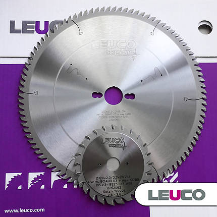 Комплект дискових пил Leuco (300/30 мм + 120/22 мм) для форматно-розкрійних верстатів (ДСП, МДФ) (на форматку), фото 1