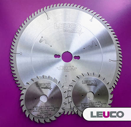 Комплект дискових пил Leuco (300/30 мм + 120/20 мм) для форматно-розкрійних верстатів (ДСП, МДФ) (на форматку), фото 1
