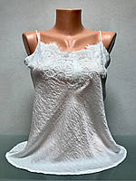 Майка літня жіноча біла з мереживом молодіжна