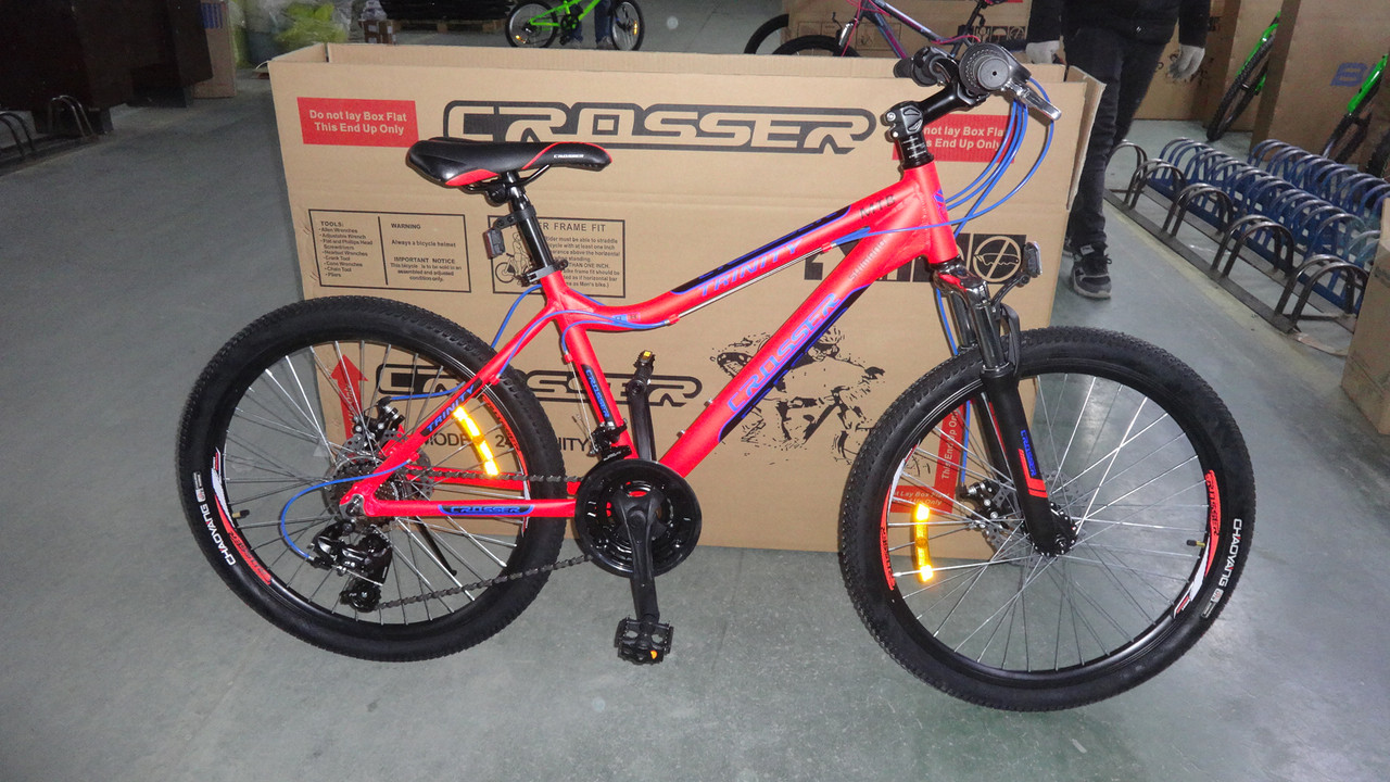 Гірський алюмінієвий велосипед Crosser Infinity 26 дюймів. Червоний