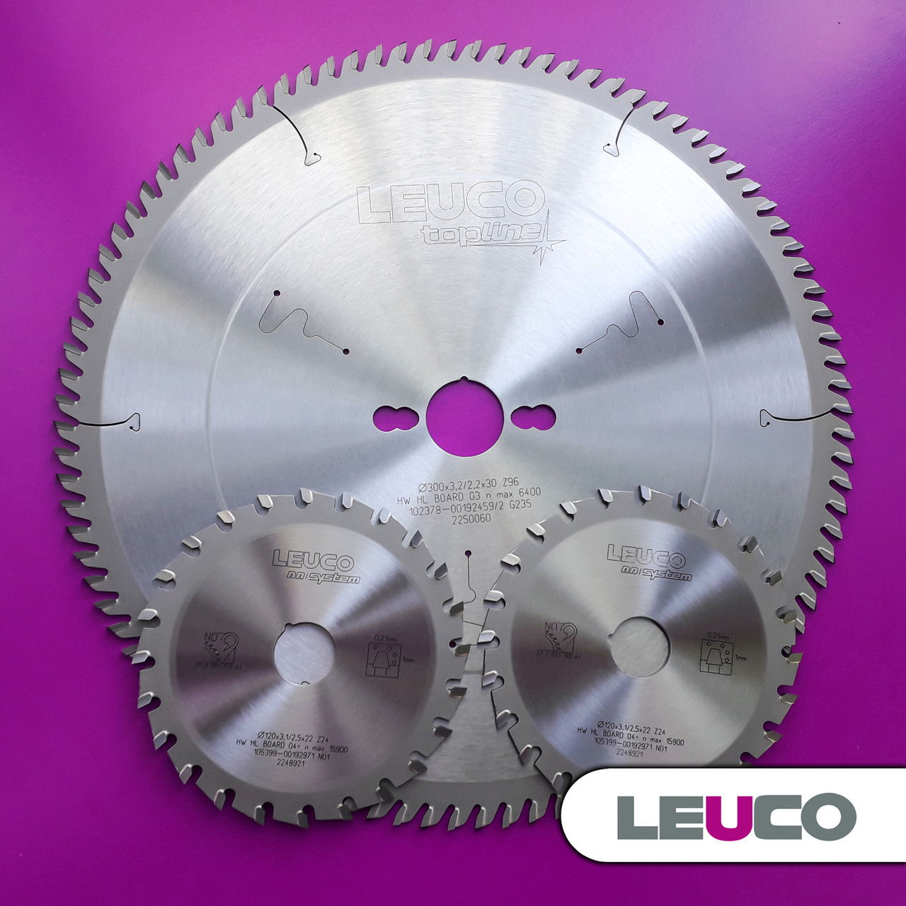 Комплект дискових пил Leuco (300/30 мм + 120/20 мм) для форматно-розкрійних верстатів (ДСП, МДФ) (на форматку)
