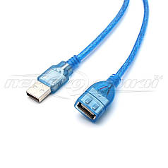 Кабель подовжувач USB 2.0 AM - AF, з феритом, 0.5 м