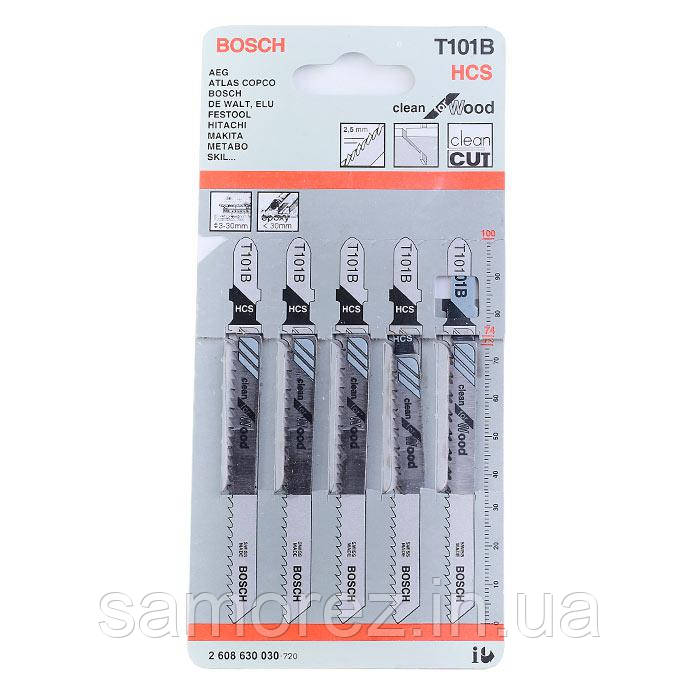 Полотно для електролобзика BOSCH Т101В по дереву (уп.\5шт.)