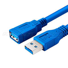 Кабель USB 3.0 AM - AF, 1.5 м, синій