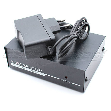 Активний VGA Splitter розгалужувач 1x4, чорний, фото 2