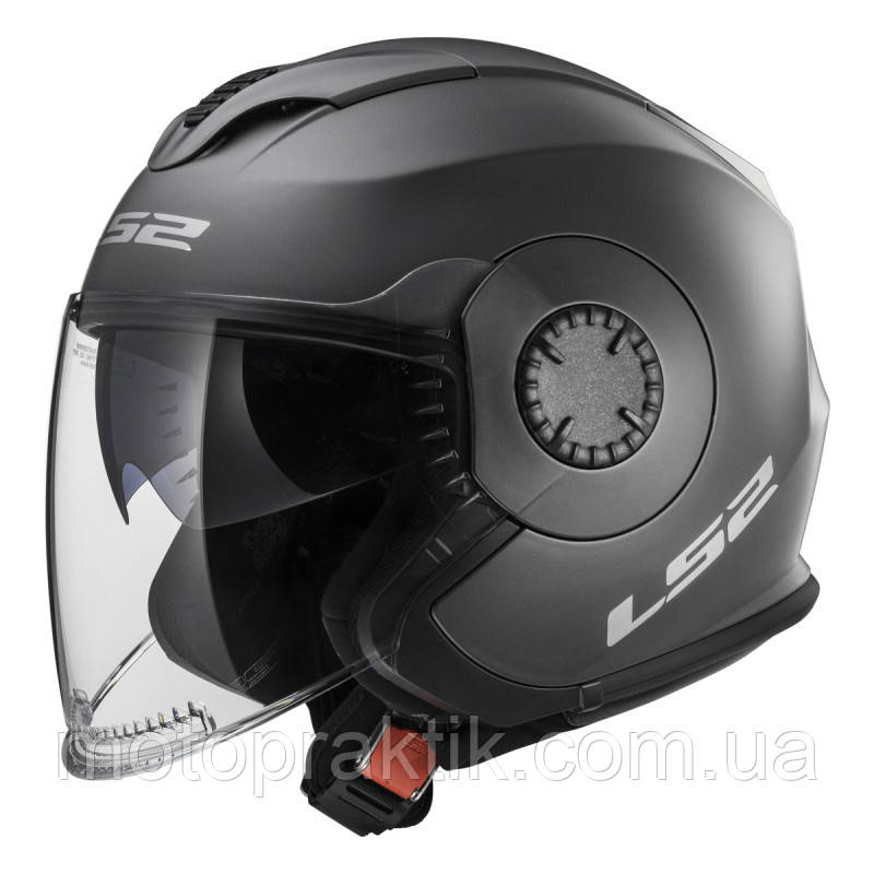 LS2 OF570 VERSO SINGLE MONO MATT TITANIUM, XS Мотошолом лицевик з окулярами та козирком