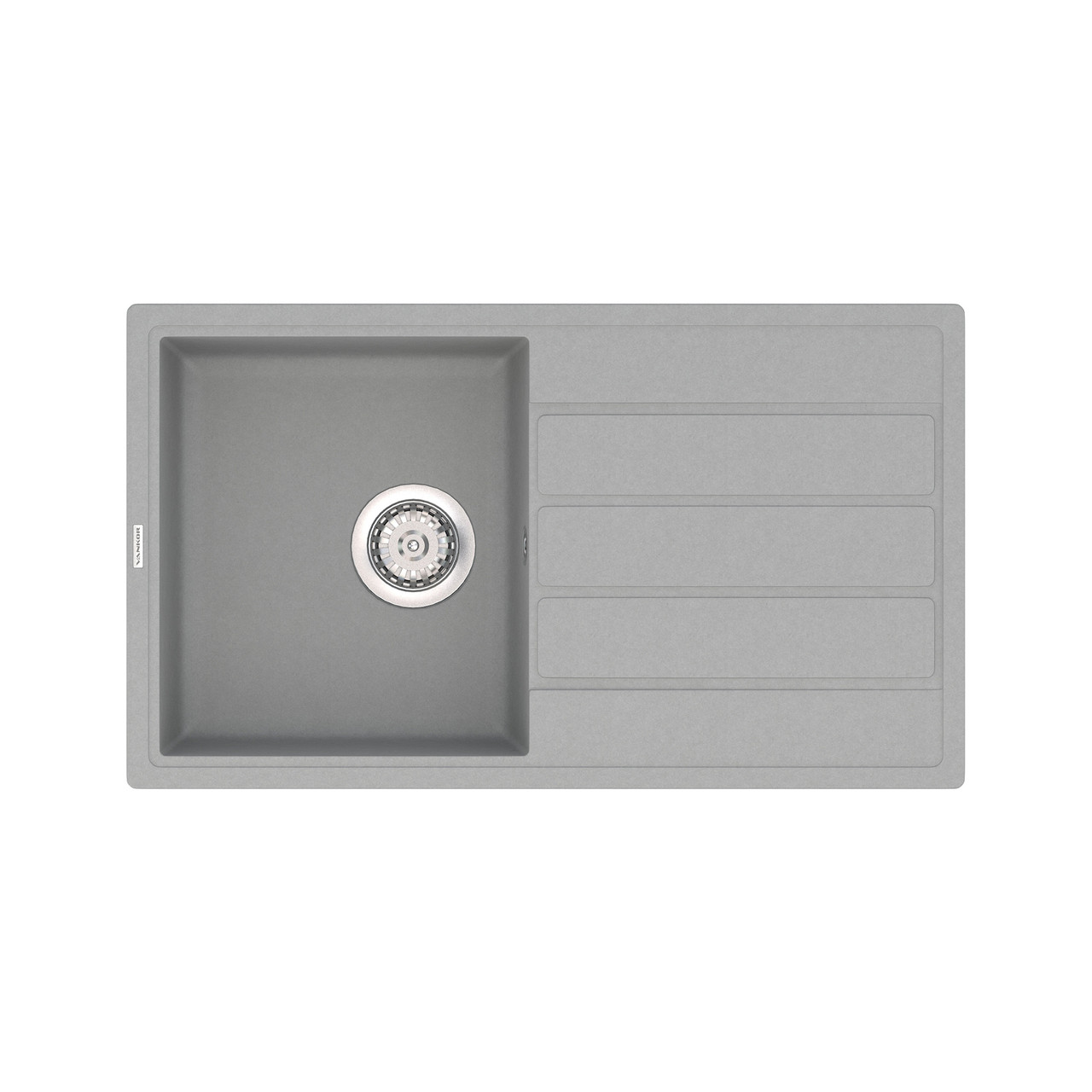 Сіра гранітна мийка Vankor Easy EMP 02.76 Gray 7644, фото 1