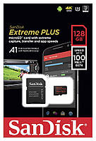 Карта пам'яті SanDisk Extreme microSDXC сlass10 A1 V30 UHS-I U3 128GB з SD адаптером