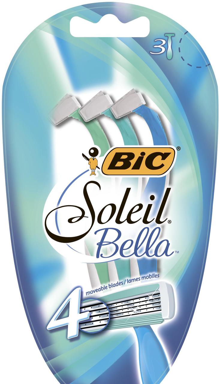 ТМ "BIС"Бритва для гоління жіночий BiС Soleil Bella 4 леза блістер, 3шт/уп