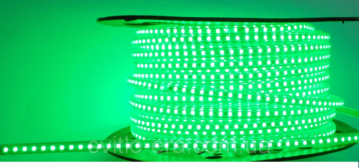 Светодиодная лента 220V SMD 3528 120 LED Зелёная IP67 - фото 1 - id-p545878224