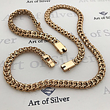 Срібний позолочений комплект Кардинал ( Рамзес). Ланцюжок і браслет., фото 2