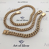 Срібний позолочений комплект Кардинал ( Рамзес). Ланцюжок і браслет., фото 4