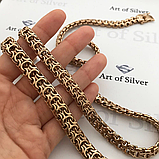 Срібний позолочений комплект Кардинал ( Рамзес). Ланцюжок і браслет., фото 6