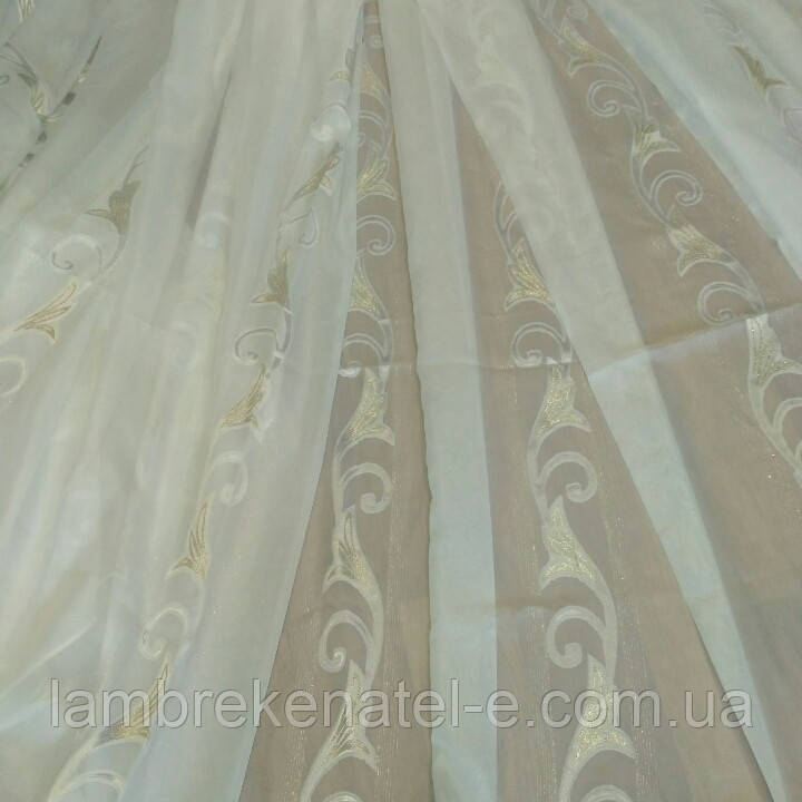 Тюль шифон з візерунком Лілія, залишок 2,7 м, фото 1