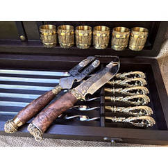 Набір для шашлику "Морський бриз" Шампура+чарки+ніж+виделка