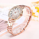 Розкішні жіночі годинники сталь рожеве золото, фото 2
