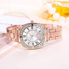 Розкішні жіночі годинники сталь рожеве золото