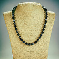 Намисто нат камінь Гематит гладка кулька L-45см d-10мм купити біжутерію оптом в інтернеті