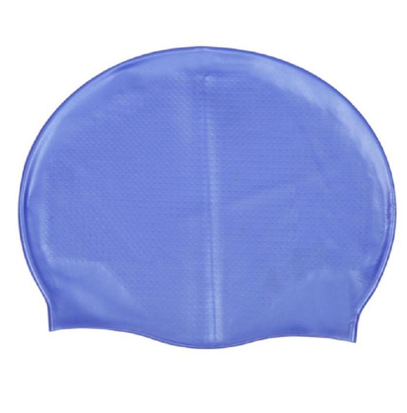 Шапочка для плавания голубая силиконовая - размер универсальный (23*18см в нерастянутом виде) - фото 2 - id-p715825795