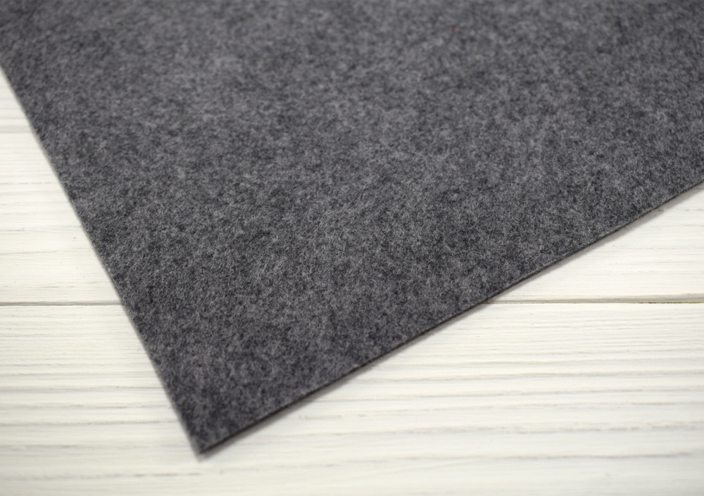 Фетр корейський 2 мм PREMIUM (20х30 см) - №3 Темно-сірий меланж (С-93), фото 1