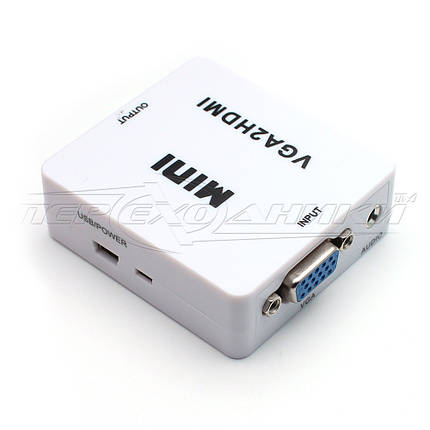 Конвертер VGA to HDMI + Audio, mini USB живлення, фото 2