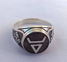 Перстень "Велес-Одолень Трава- Квітка папороті" з чорнінням