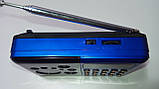 Радіоприймач RRedSun RS-099U, FM 87-108 Mhz, USB/microSD, mp3, акумулятор Li-Ion 800 mAh BL-5C blue, фото 2