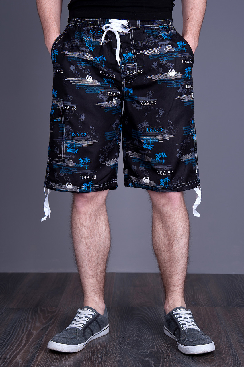 Чоловічі бриджі (плащівка), чорного кольору - фото 1 - id-p716108631