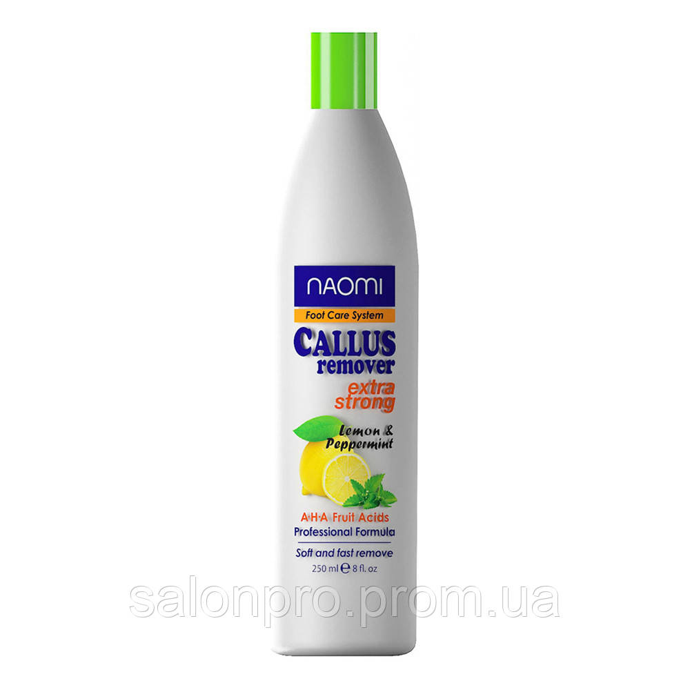 Кислотний пілінг для педикюру Naomi Callus Remover Extra Strong (Lemon & Peppermint), 250 мл