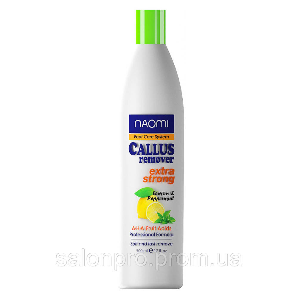 Кислотний пілінг для педикюру Naomi Callus Remover Extra Strong (Lemon & Peppermint), 500 мл