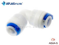 Угольник для систем водоочистки Atlas Filtri DN 1/4"x1/4" под трубку 10 мм. RE7402026