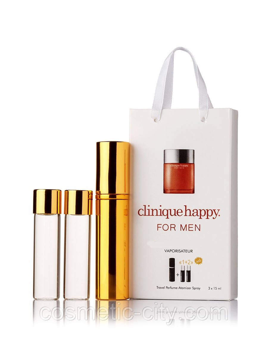 Мініпарфуми Clinique Happy For Men (Клиник Хеппі фо Мен), 3*15 мл