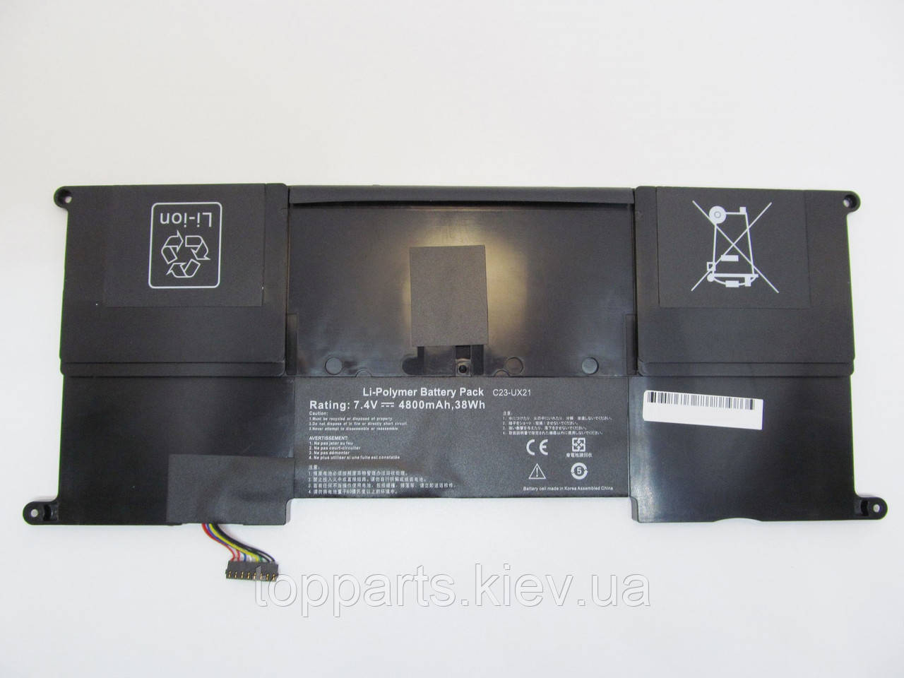 Батарея для ноутбука Asus UX21A C23-UX21, 4800mAh, 6cell, 7.4V, Li-Po, черная