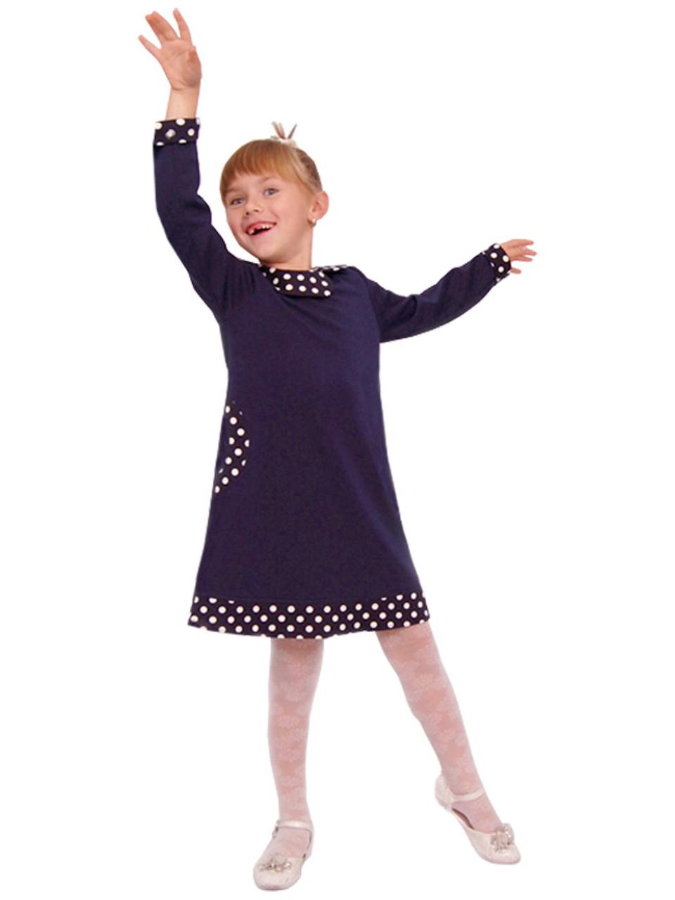 Платье  детское с длинным рукавом   М -942  рост 98 трикотажное тм "Попелюшка"