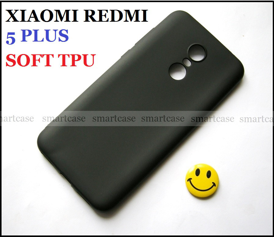 Черный Soft Tpu чехол бампер для Xiaomi Redmi 5 Plus, не скользкий - фото 1 - id-p716294743