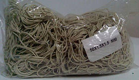 Гумки банківські №50 ( біла )*1,5 мм 1 кг "Plast"t" (1 пач.)