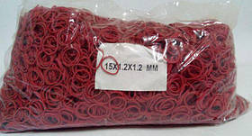 Резинки для упаковки зелени №15 ( красная )*1,5мм 1 кг "Plast" (1 пач)