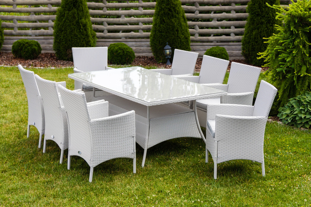 Садовая мебель Ротанг TRAPANI 9 белая. Плетеные из искусственного ротанга для дома или ресторана - фото 1 - id-p716361082