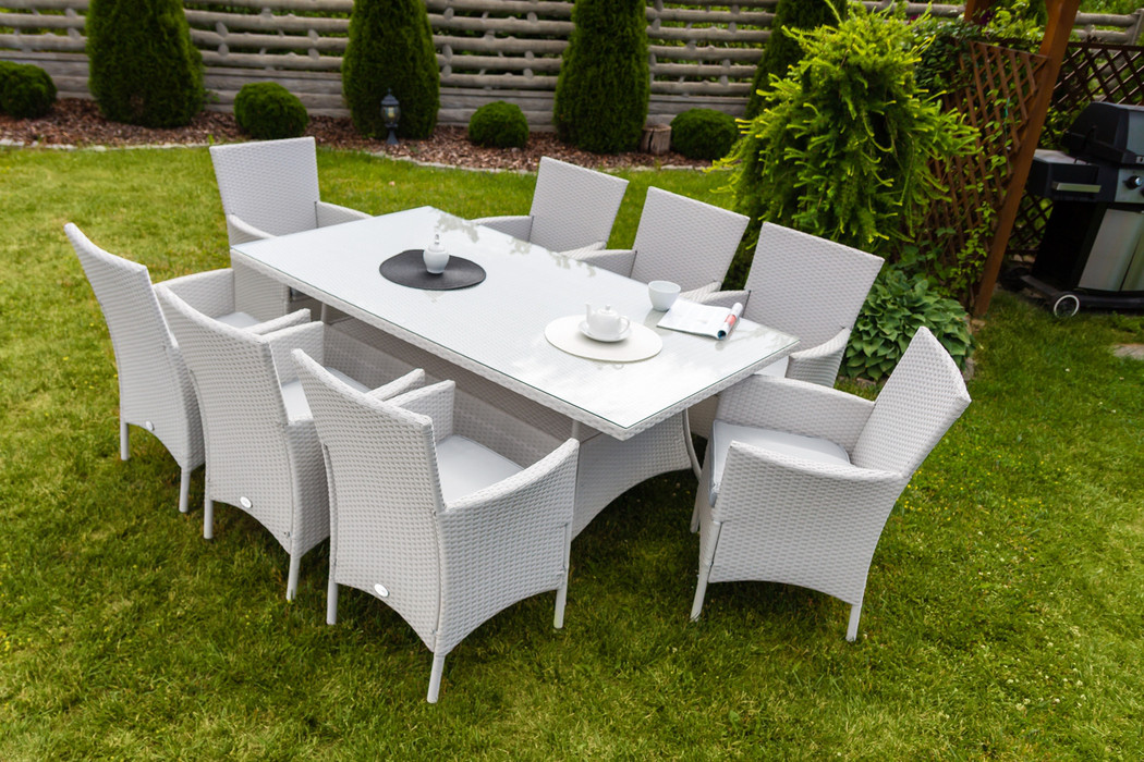 Садовая мебель Ротанг TRAPANI 9 белая. Плетеные из искусственного ротанга для дома или ресторана - фото 5 - id-p716361082