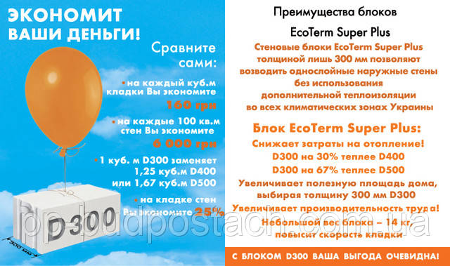 AEROC EcoTerm Super Plus ― теплий, легкий і міцний стіновий матеріал.